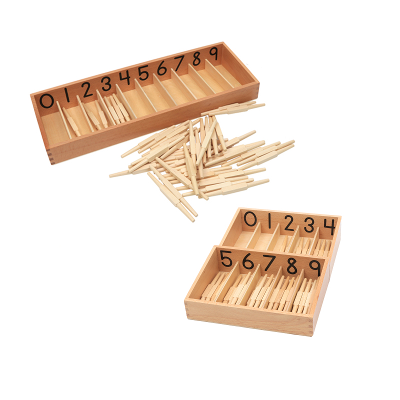 Kids Education App - Montessori Mathematics Materials Wood Spindles Box