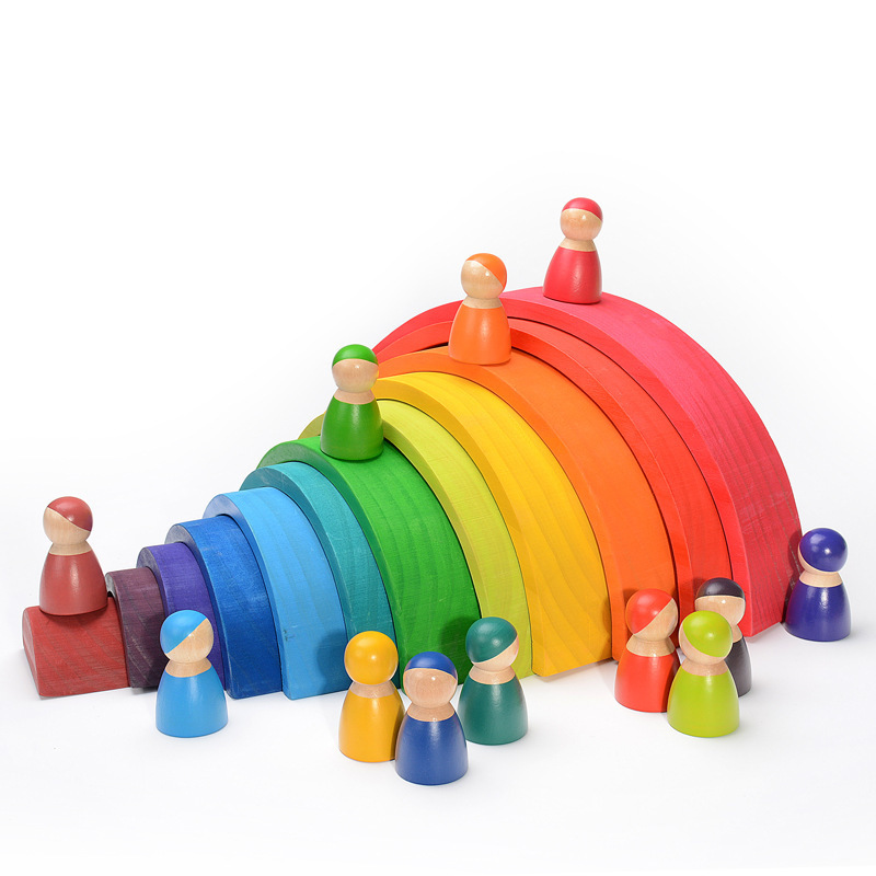 Kids Education App - Wooden Rainbow Block Colorful Stacking Building