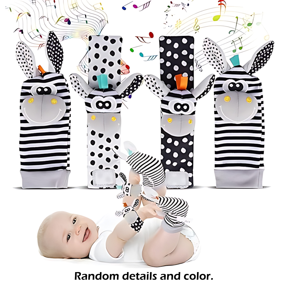 Kids Education Things - 4pcs/Set Baby Infant Wrist Rattle Socks