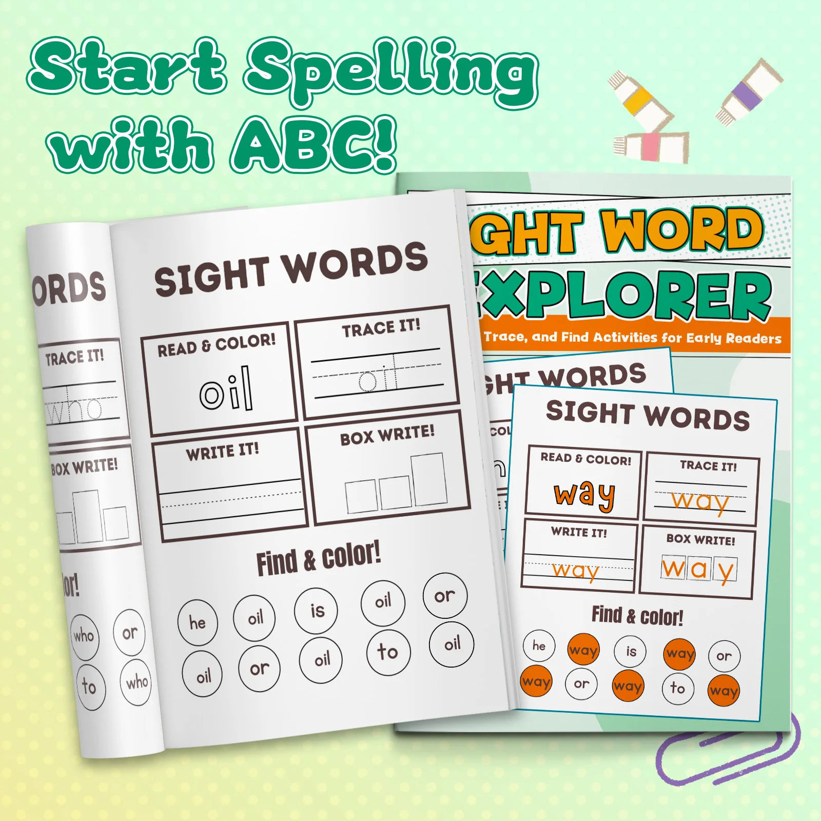 Kids Education Learning - Kids English Word Coloring Workbook, Cute