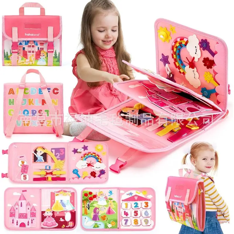Kids Education Learning - Princess Montessori Felt Busy Board Toddler