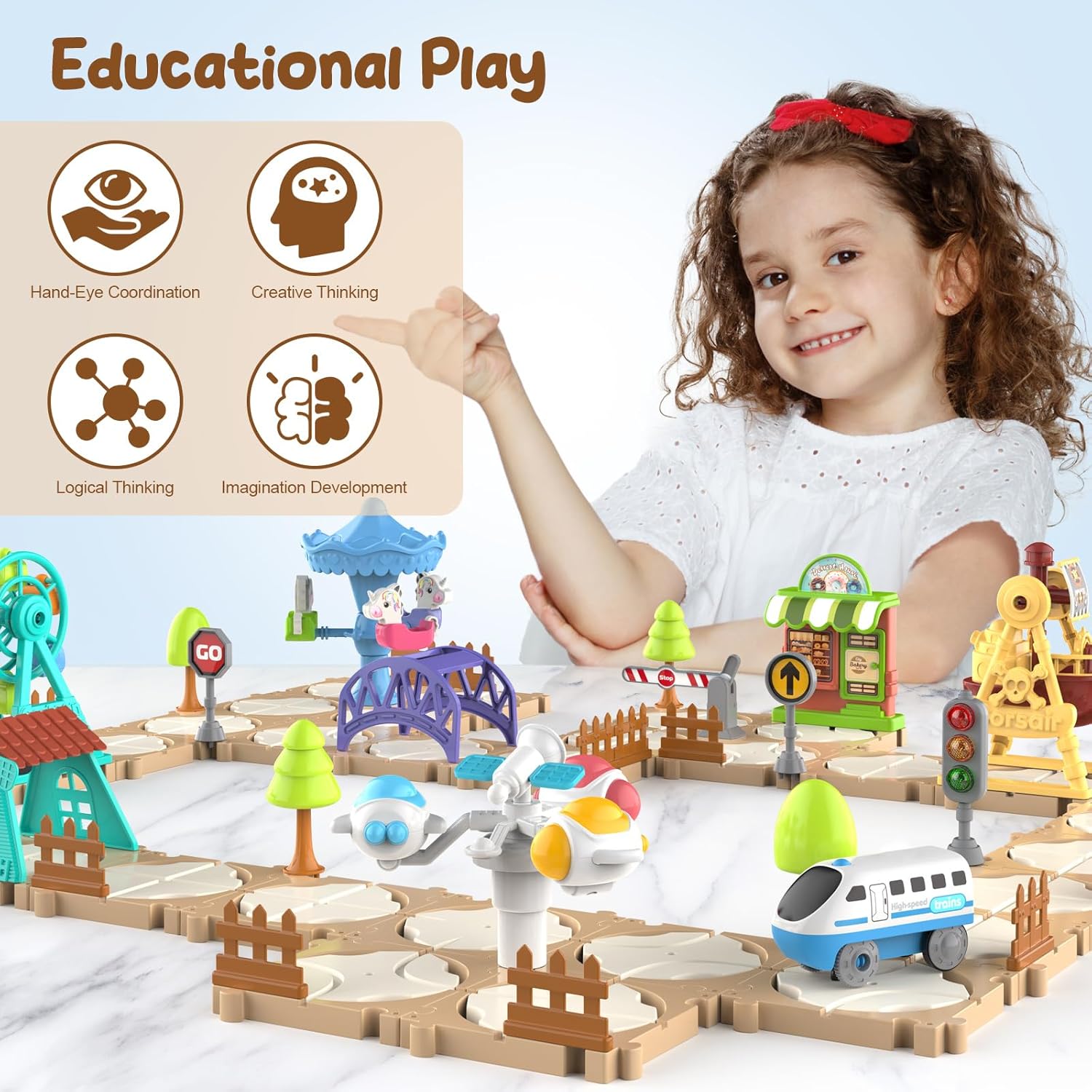 DIY Puzzle Track Car Set Assem - đánh giá và giá Kids Education Learning