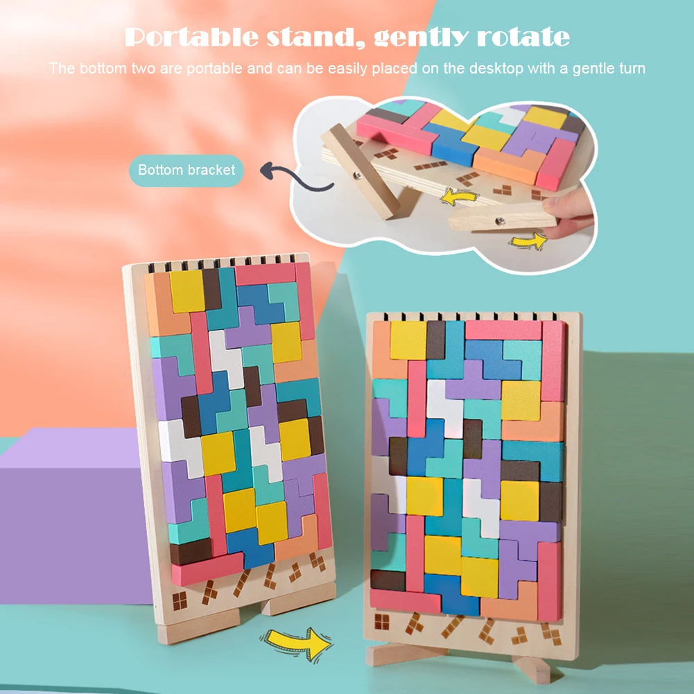 3D Wooden Tetris Puzzle - Kids - đánh giá và giá Kids Education Level